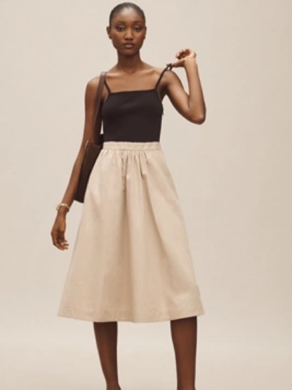 Maeve by Anthropologie Sleeveless Rib Poplin Twofer Midi Dress size Large